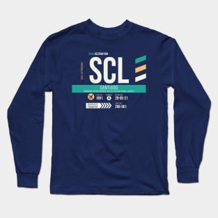 Santiago (SCL) Airport Code Baggage Tag B Long Sleeve T-Shirt